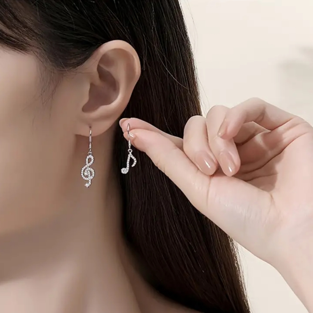 Musical Note Earrings - Picture 2 of 3